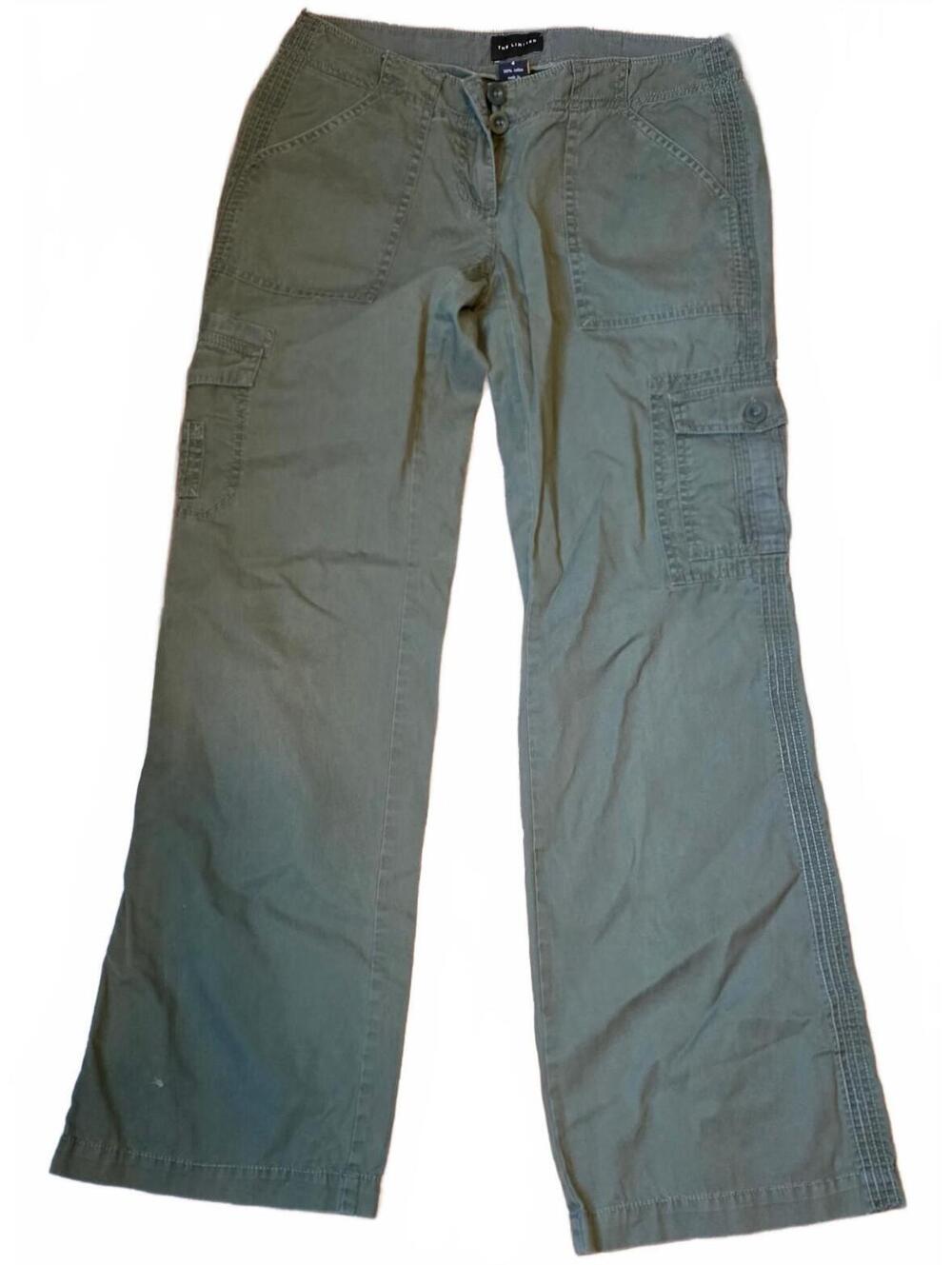 The Limited Women's Olive Green Cargo Pants Size 4 100% Cotton